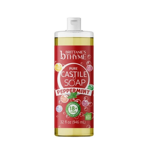 Pure Castile Liquid Soap Peppermint 32 Oz by Brittaine's Thyme