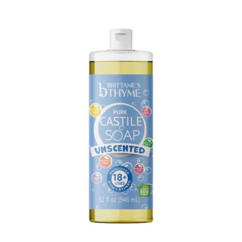 Pure Castile Liquid Soap Unscented 32 Oz by Brittaine's Thyme
