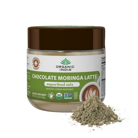 Organic India, Chocolate Moringa Latte Powder, 3.52 Oz Organic India