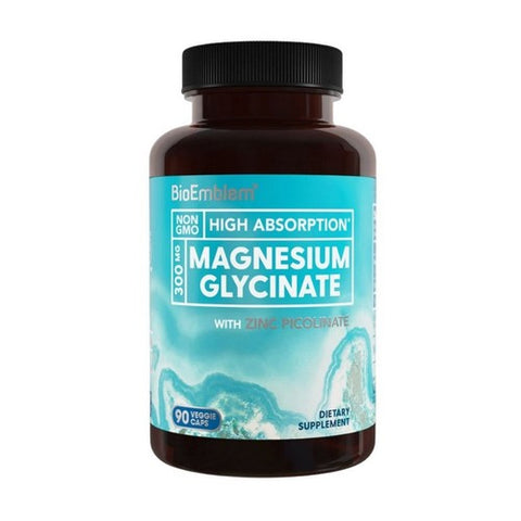 BioEmblem, Magnesium Glycinate With Zinc Picolinate, 300 Mg, 90 Veg Caps BioEmblem