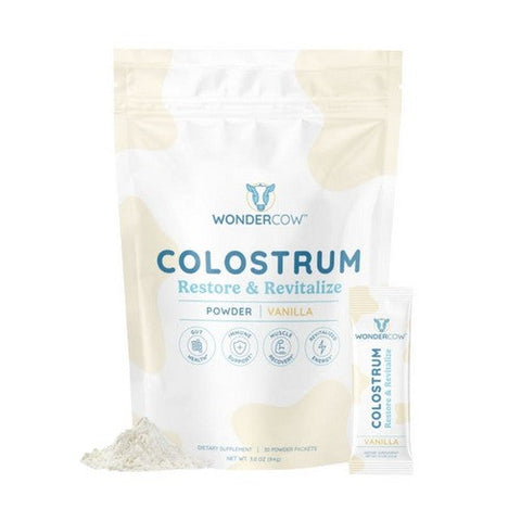 WonderCow, Colostrum Restore And Revitalize Powder Vanilla, 3 Oz WonderCow