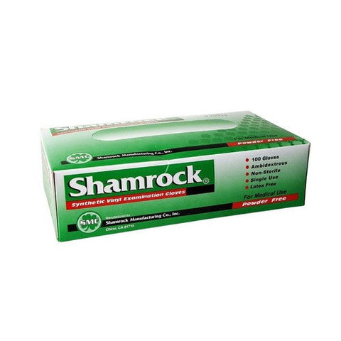 Shamrock, Powder Free Clear Vinyl Large Examination Gloves, 100 Count Shamrock