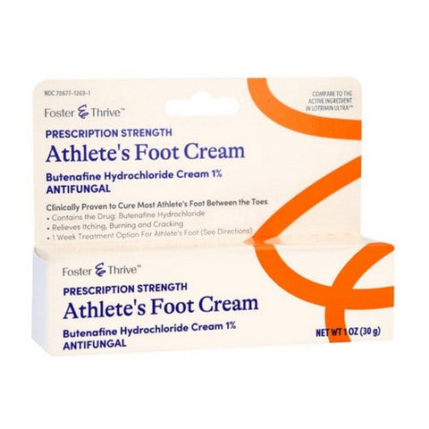 Foster And Thrive, Prescription Strength Butenafine Hydrochloride 1% Athlete's Foot Cream, 1 Oz Foster And Thrive