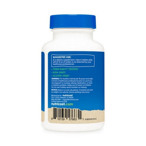 Nutricost, Organic Spirulina Plus Chlorella, 1500 Mg, 180 Tabs Nutricost