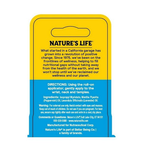 Nature's Life, Soothing Roll-On Peppermint Lavender, 0.1 Oz