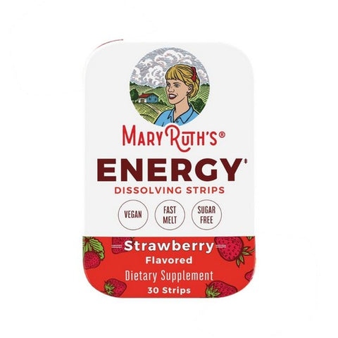 Energy Dissolvable Strips Strawberry 30 Count by MaryRuth's