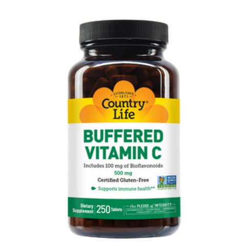 Country Life, Buffered Vitamin C with Bioflavonoids, 500 MG, 250 Tabs