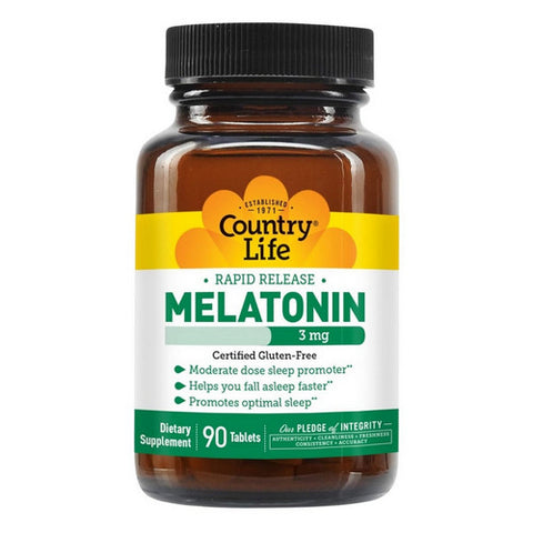 Country Life, Melatonin (Rapid Release), 3 MG, 90 Tabs
