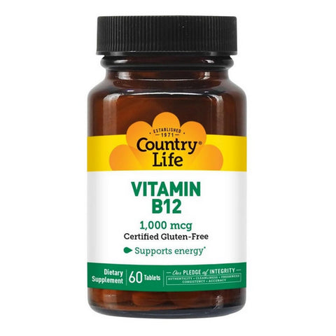 Country Life, Vitamin B-12 TR, 1000 MCG, 60 Tabs