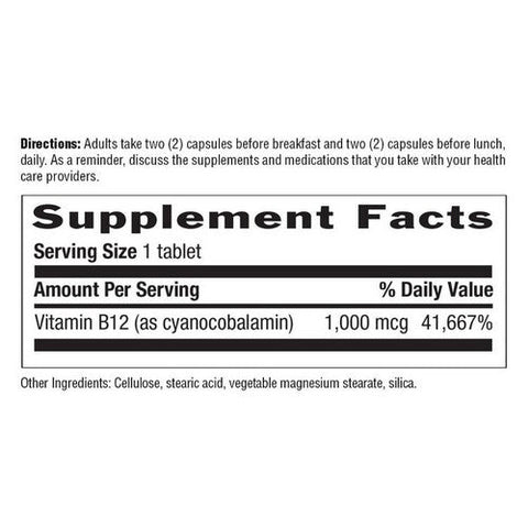 Country Life, Vitamin B12, 1000 Mcg, 60 Tabs Country Life