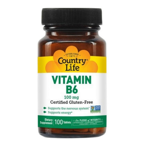 Country Life, Vitamin B-6, 100 MG, 100 Tabs