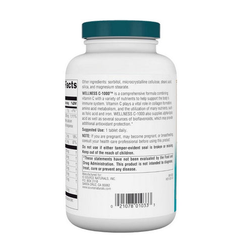 Source Naturals, Wellness C-1000, 200 Tabs