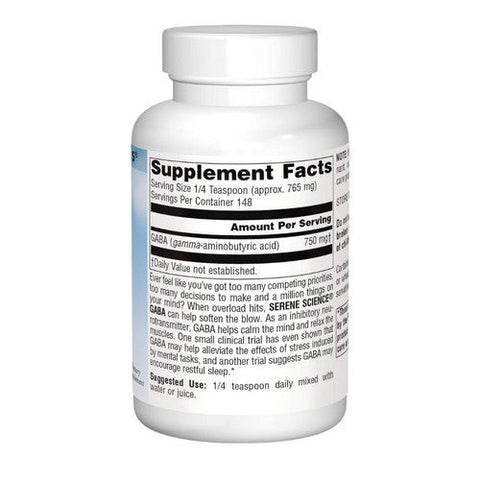 Source Naturals, Gaba, Powder 4 oz Source Naturals