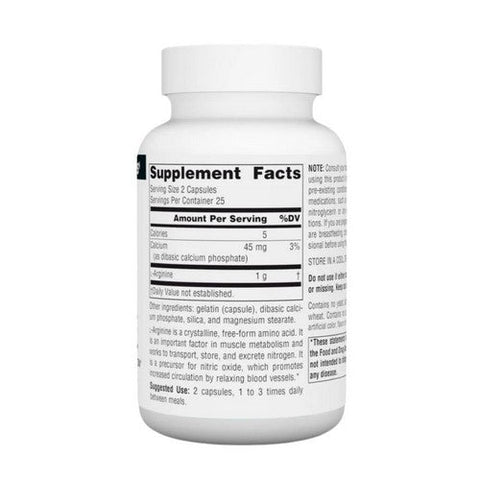 Source Naturals, L-Arginine, 50 Caps Source Naturals