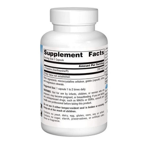 Source Naturals, L-Theanine, 200 mg, 30 Caps Source Naturals
