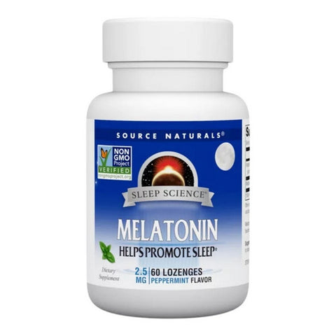 Source Naturals, Melatonin Peppermint, 2.5 mg, Sublingual Peppermint 60 Tabs