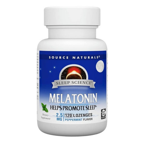 Source Naturals, Melatonin Peppermint, 2.5 mg, Sublingual Peppermint 120 Tabs