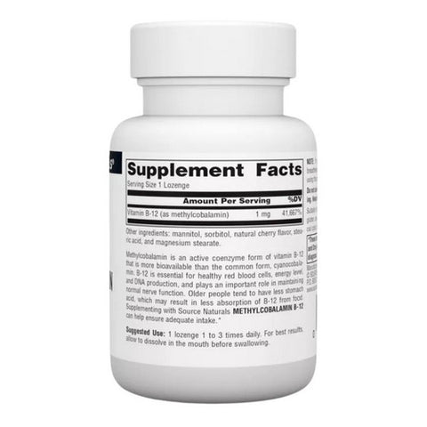 Source Naturals, MethylCobalamin, 1 mg, 60 Tabs
