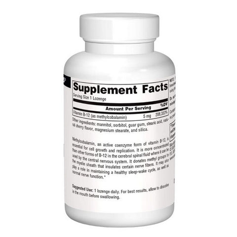 Source Naturals, MethylCobalamin Cherry, 5 mg, 30 Tabs