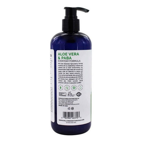 Mill Creek Botanicals, Botanicals Aloe Vera And PABA Body Lotion, 14 fl oz