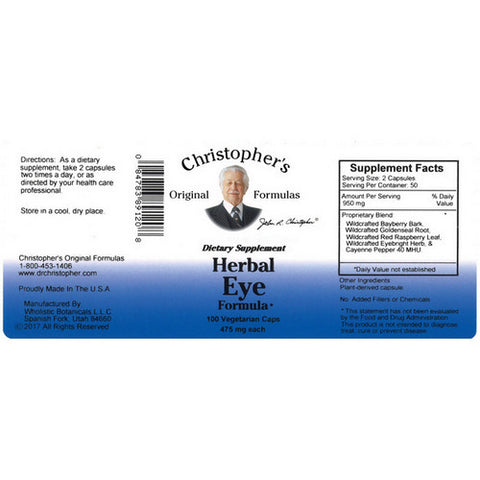 Dr. Christophers Formulas, Herbal Eyebright, 100 Vegicaps