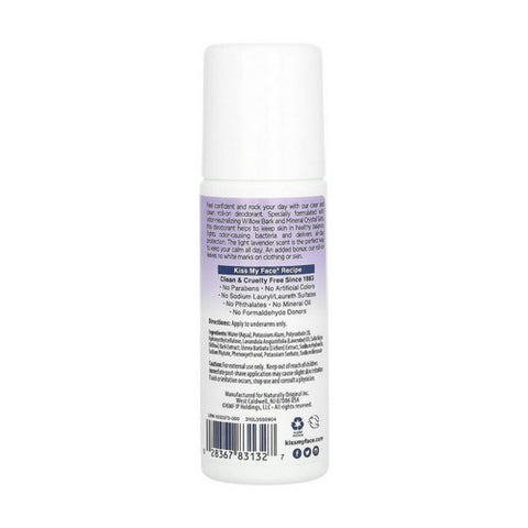 Kiss My Face, Liquid Rock Roll-On Deodorant, Lavender, 3 Oz