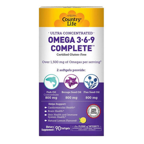 Country Life, Ultra Omega 3-6-9, 90 Softgel