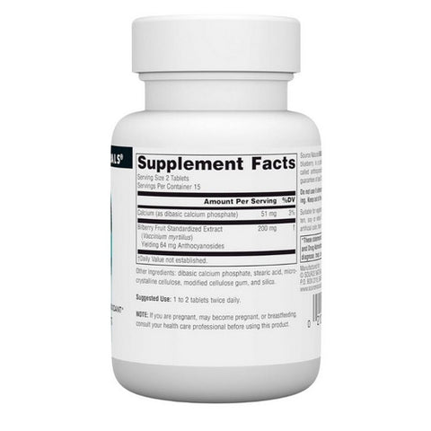 Source Naturals, Bilberry Extract, 100 MG, 30 Tabs