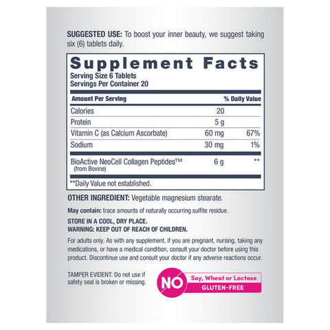 Neocell Laboratories, Collagen Peptides Grass Fed + Vitamin C, 120 Tabs