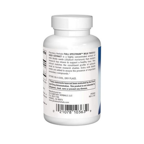 Planetary Herbals, Full Spectrum Milk Thistle Seed Extract, 60 Tabs