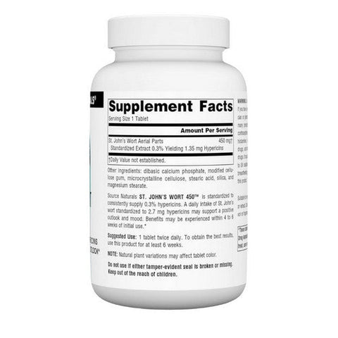 Source Naturals, St. John's Wort, 450 180 Tabs Source Naturals