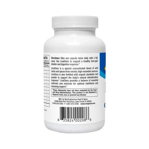 North American Herb & Spice, Liva Clenz, EA 1/60 CAP North American Herb & Spice