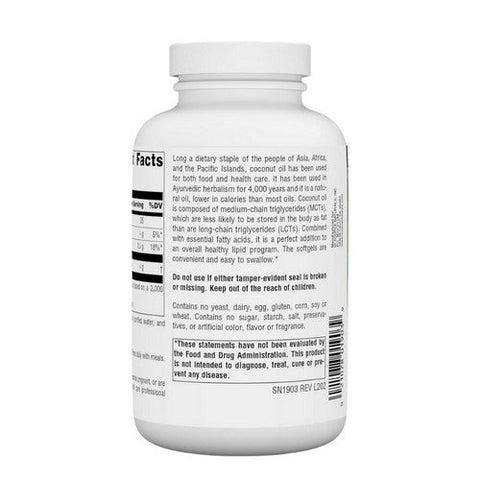 Source Naturals, Extra Virgin Coconut Oil, 120 Softgels Source Naturals