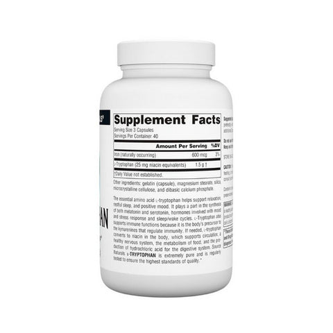 Source Naturals, L-Tryptophan, 500 MG, 120 Caps