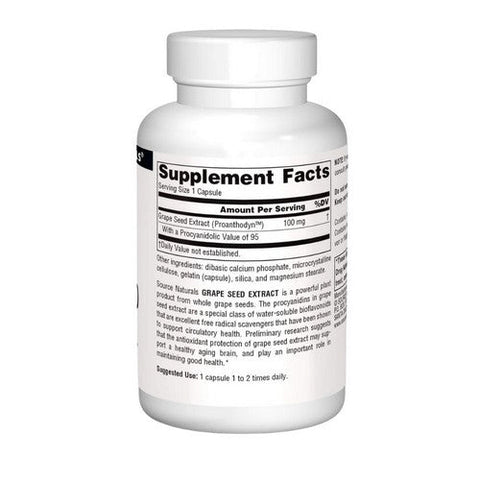 Source Naturals, Proanthodyn, 100 mg, Grape Seed Extract Capsules 60 caps Source Naturals