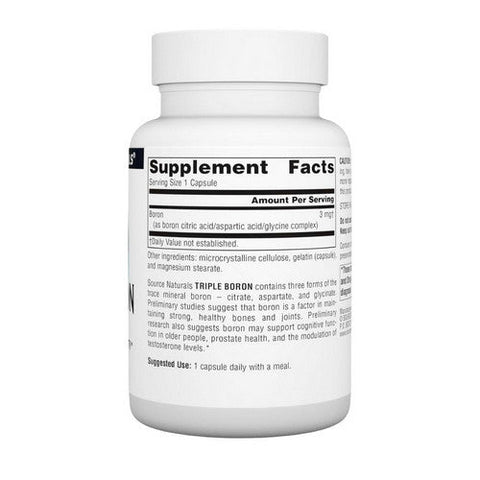 Source Naturals, Triple Boron, 3 mg, 100 Caps Source Naturals