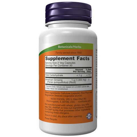 Now Foods, American Ginseng, 500 mg, 100 Caps Now Foods