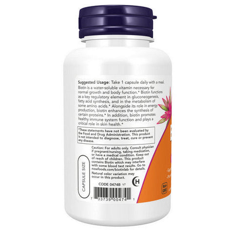Now Foods, Biotin, 5000 Mcg, 120 Veg Caps Now Foods