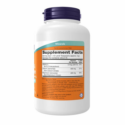 Now Foods, Calcium And Magnesium Powder, w/CITRATE POWDER, 8 Oz