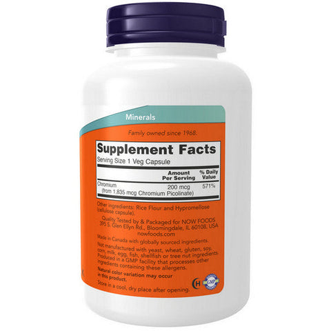 Now Foods, Chromium Picolinate, 200 Mcg, 250 Veg Caps Now Foods