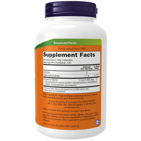 Now Foods, Cinnamon Bark, 600 mg, 240 Caps Now Foods