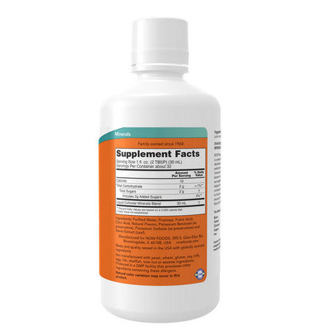 Now Foods, Colloidal Minerals Raspberry, 32 Oz Now Foods