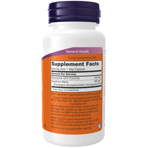Now Foods, CoQ10 with Hawthorn Berry Vegetarian, 100 mg, 90 Veg Caps
