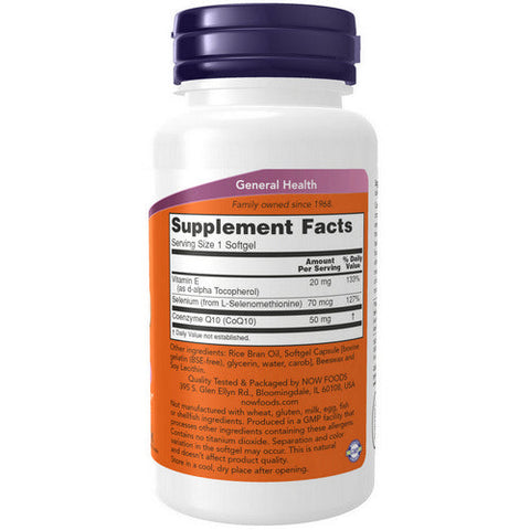 Now Foods, CoQ10, 50 mg, 100 Sofgels Now Foods