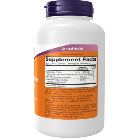 Now Foods, Glucosamine & M.S.M, 750/250 mg, 180 Caps