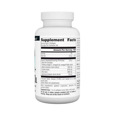 Source Naturals, Flaxseed-Primrose Oil, 1300 mg, 90 Softgels Source Naturals