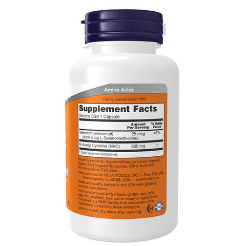 Now Foods, Nac-Acetyl Cysteine (NAC), 600 mg, 100 Caps Now Foods