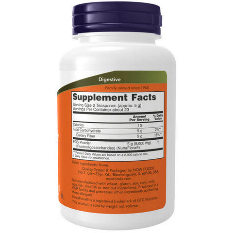 Now Foods, Nutra Flora FOS Powder Vegetarian, 4 OZ Now Foods