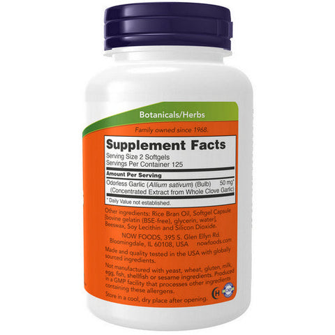 Now Foods, Odorless Garlic Original, 250 Sgels Now Foods