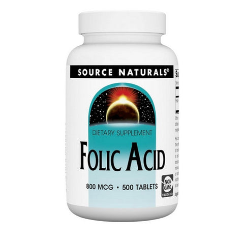Source Naturals, Folic Acid, 800 mcg, 500 Tabs